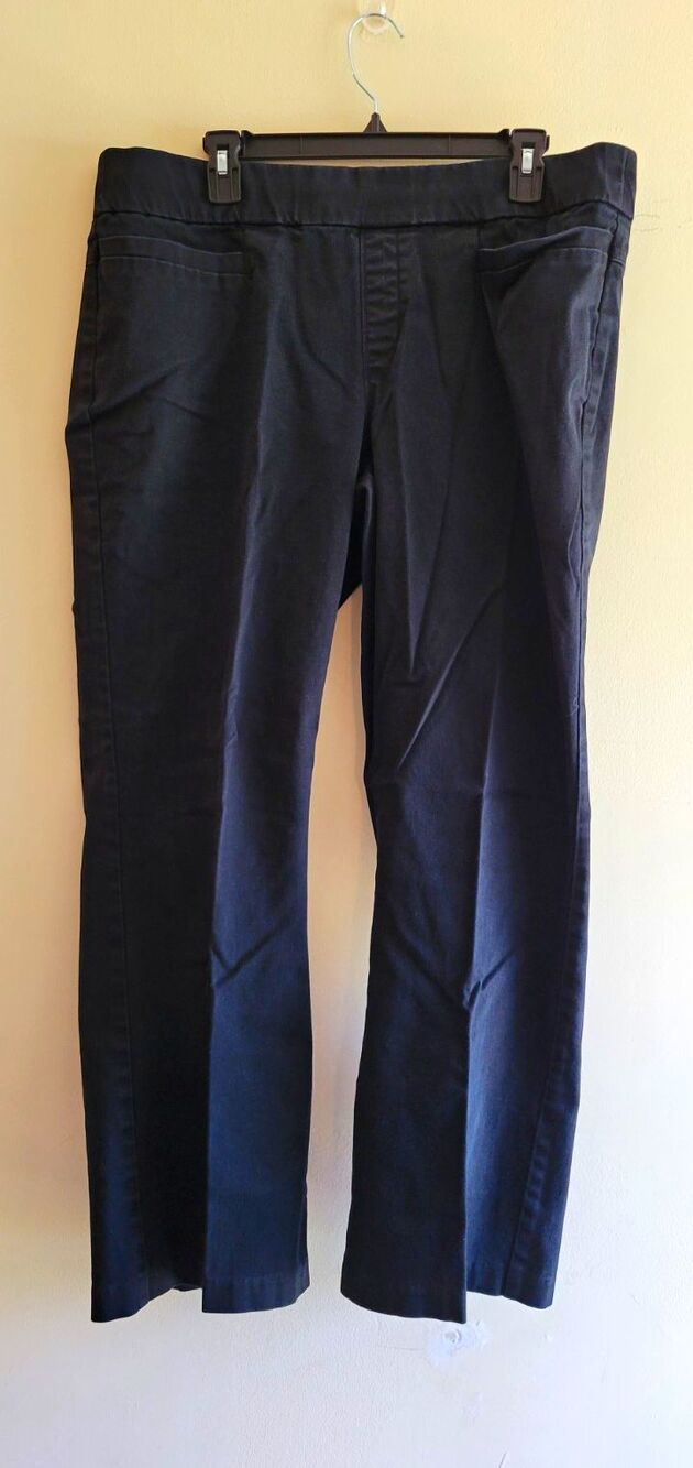Lee Womens's Black Chino Pants Size 16 Short Cotton/Spandex Zip